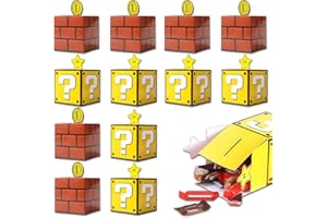 Mario Party Decorations – Fun and Interactive Paper Mario Themed Party Props Kit with Yellow & Brown Prop Boxes