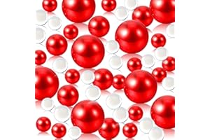 LUERBI Red Vase Pearls, 200 PCS Red Vase Filler Beads for Centerpieces Vases, Red 10/14/20 MM Floating Beads for Vases, Red Pearls for Vase Filler, Red Vase Pearls Wedding Party Decor