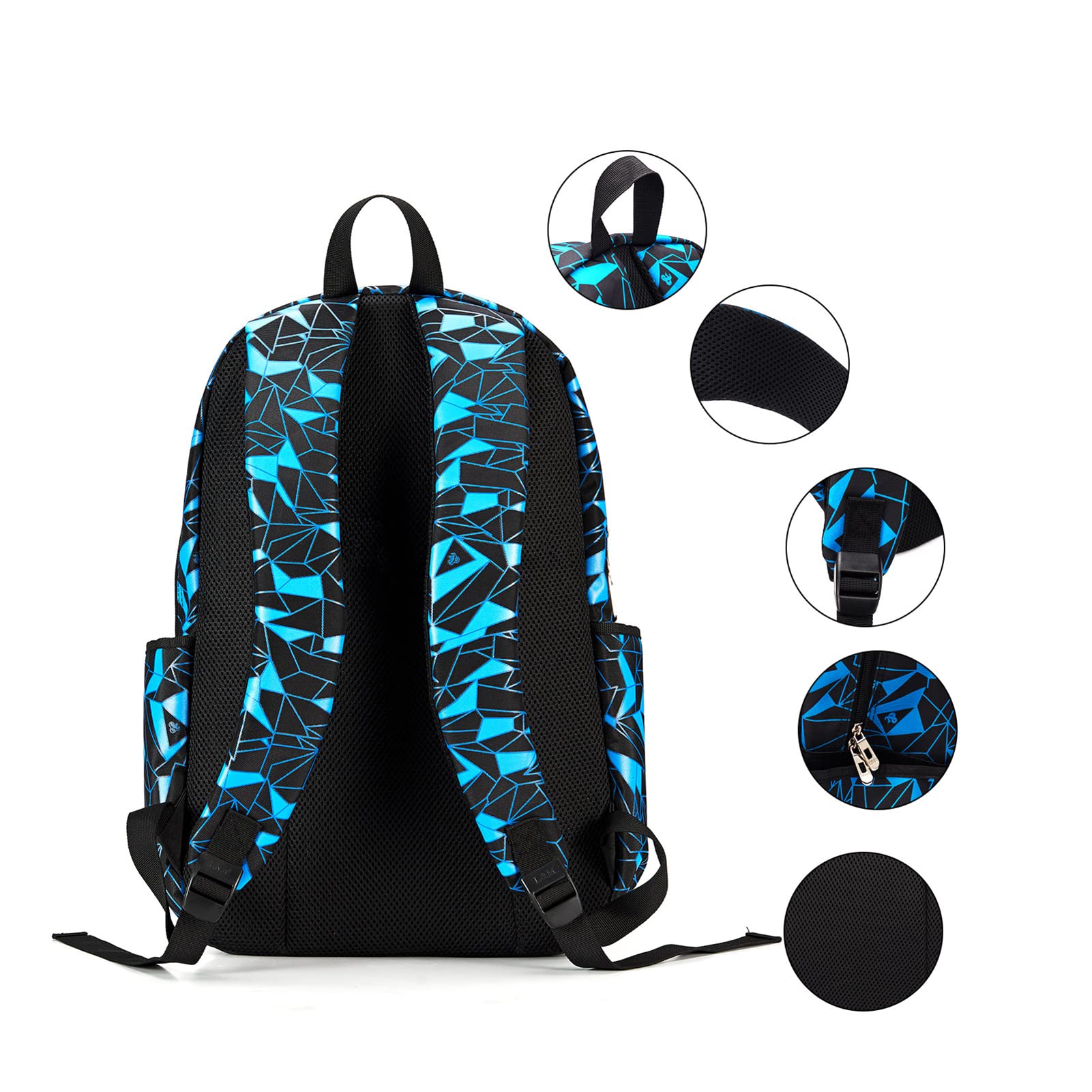 bunie Schulrucksack Jungen Teenager Kinder Große Schule Rucksack Mädchen Schultasche Coole Schulranzen Jungen 2 3 4 5 6 7 Klasse Ranzen Oder 8 9 10 11 12 13 14 15 Jahre School bag for Boys Sets Blau 4