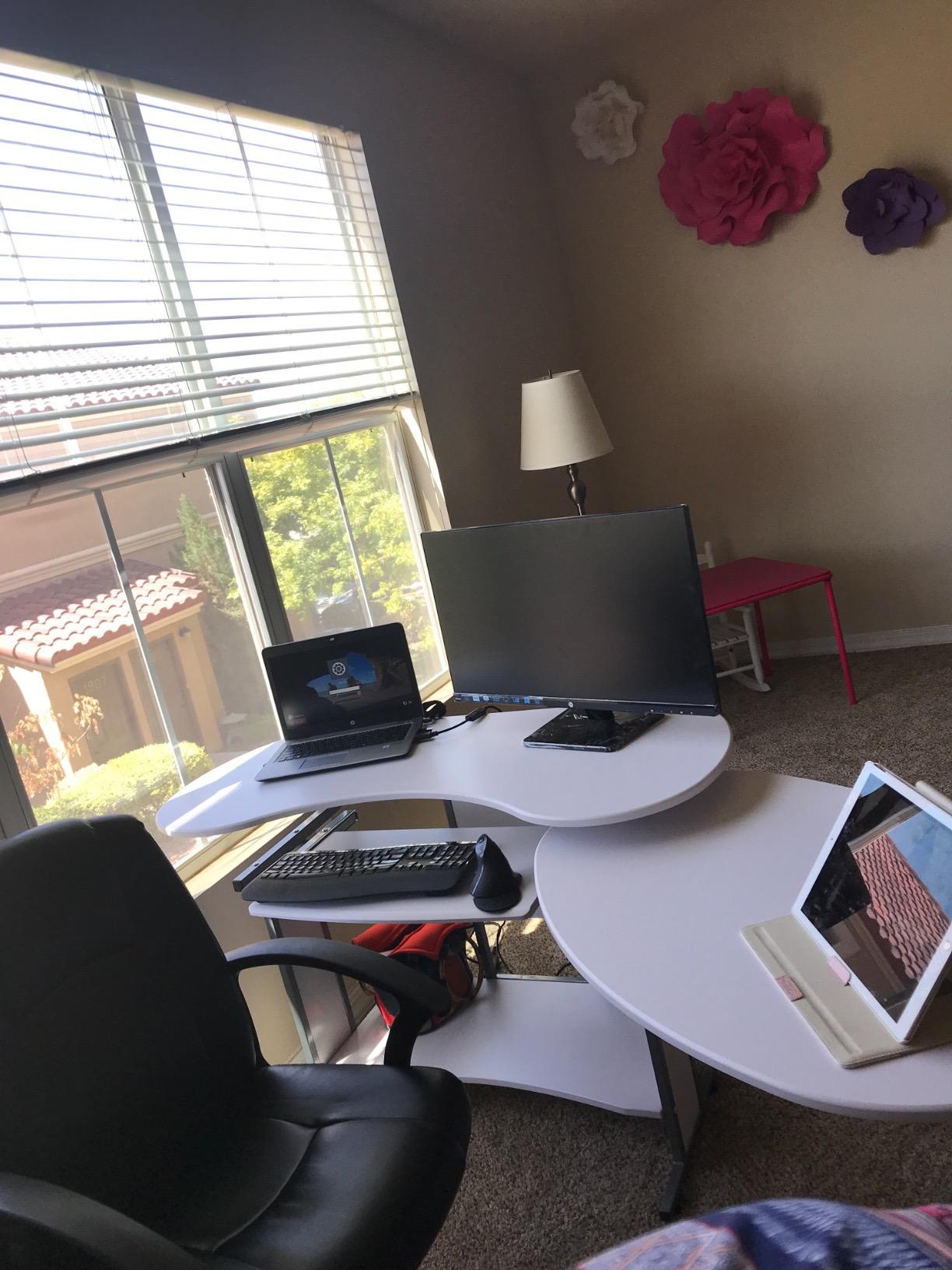 31/mo Finance LShaped Computer Desk, LITTLE TREE Rotating Corner