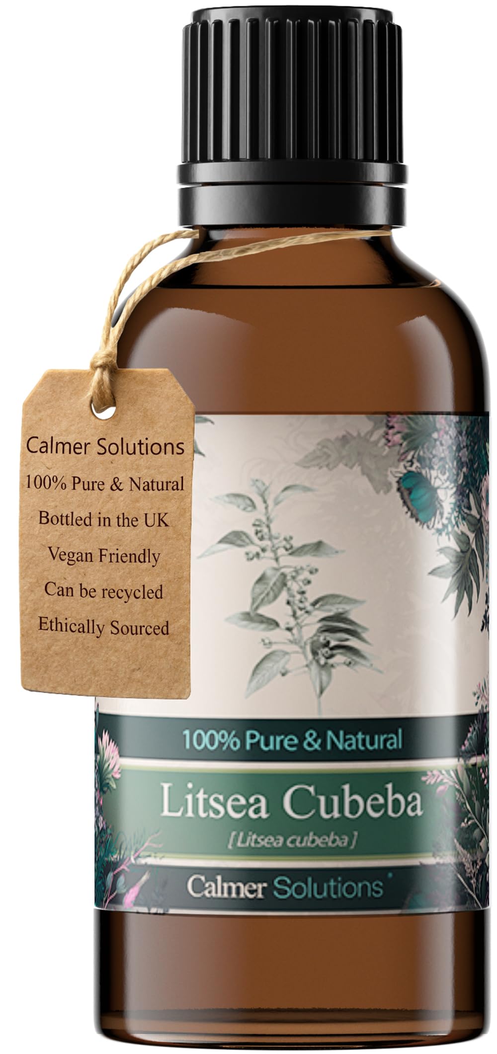 Calmer Solutions Litsea Cubeba Essential Oil 50ml – 100% Pure & Natural May Chang – Fresh Citrusy Aromatherapy Oil for Uplifting, Clarity & Balance – Ideal for Diffusers, Massage & DIY