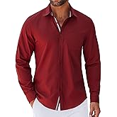 COOFANDY Men's Long Sleeve Casual Button Down Shirts Untucked Shirts for Men Regular Fit Dress Shirt