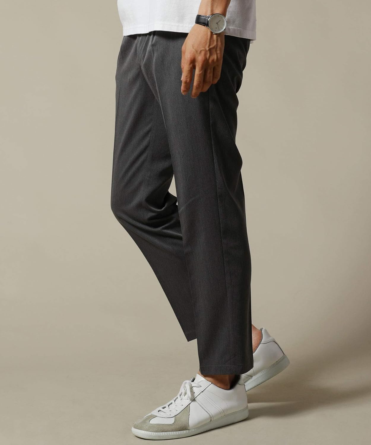 Amazon スプ Spu アンクルパンツ スラックス パンツ メンズ メンズファッション 春 秋 冬 Tr ストレッチ アンクル パンツ スーツ地 セットアップ センタープレス タック メンズ 通販