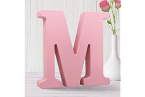 AOCEAN 6 Inch Pink Wood Letters Unfinished Wooden Letters for Wall MAGA Decorative Standing Letters Slices Sign Board for Crafts Christmas Decoration Home Party Projects (M)