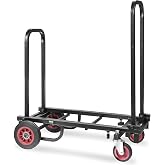 Pyle Compact Folding Adjustable Equipment Dolly - Heavy Duty Multi‑Function Convertible Cart Hand Truck/Platform Cart with Wheels - Expandable Up to 25.24" to 40.24" - 200LBS MAX Load Capacity