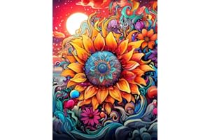 Benjenes Sunflower Diamond Art Painting Kits for Adults, 5D Diamond Painting Kits,DIY Diamond Art Kits with Round Full Drill Diamond Art for Home Wall Decor Gift (12X16in)