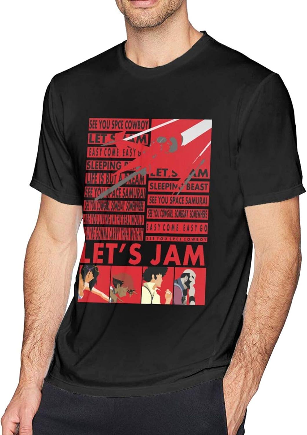 Amazon.com: Cowboy Bebop Classic Fashion Print T-Shirt Casual Sports T