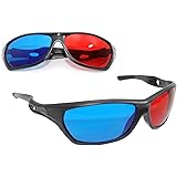 3D glasses red blue/yan plastic framed – set of 2 pieces. Glasses for dimensional anaglyph movie/game. Made by Ganzoo