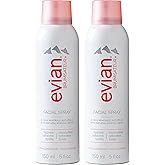 Evian Facial Spray 5 oz Duo Hydrating Mineral Water Mist for Face & Skin Refreshes Makeup, Sets, & Tones Facial Spray Twin Pack for Daily Skincare and Lightweight Facial Moisturizer Mist