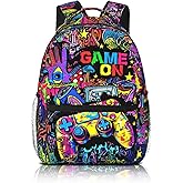 Nebcog School Backpack for Boys Gamer Boys Backpack for Kids Children Elementary Middle School Video Game Bookbag Backpacks for 6-18 Waterproof Lightweight 17 Inches Travel Back Pack