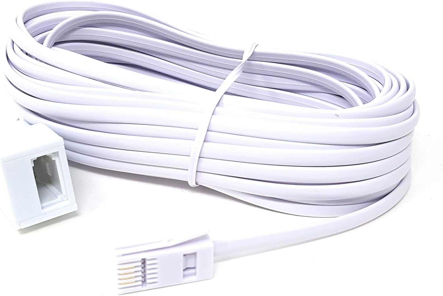 MainCore 10m long BT to BT Extension 4 wire Flat Home Telephone Phone