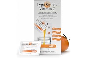 LivOn Laboratories Lypo–Spheric Liposomal Vitamin C 1000mg - No Sugar, Immune Support, Plant Based - Easy to Swallow, Absorbable - Non–GMO, Gluten Free (0.2 fl oz Individual 30 Packets)