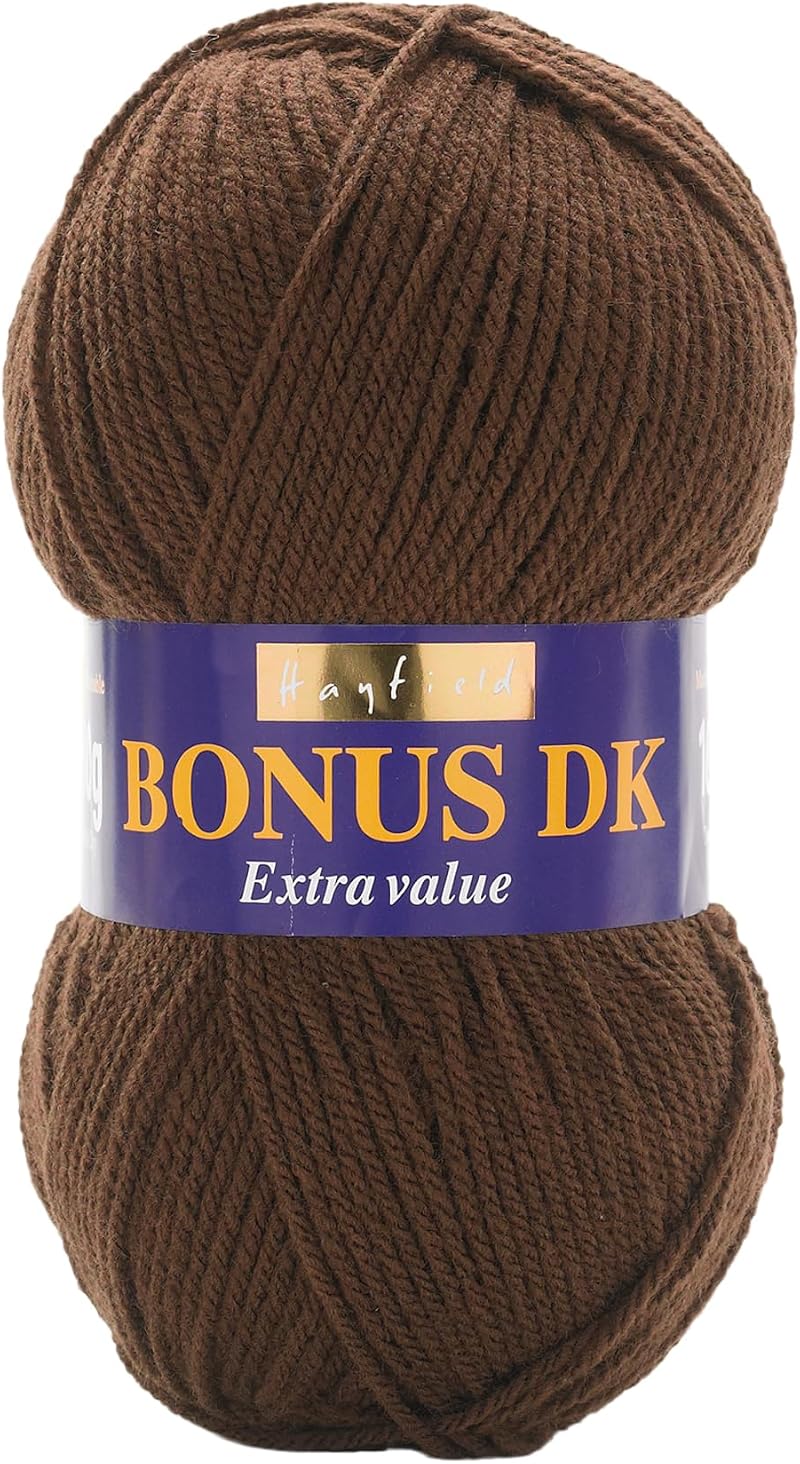 Sirdar Hayfield Bonus DK Yarn, Chocolate 947, 100g Premium Acrylic