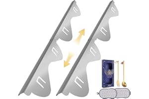 Stove Gap Covers Stainless Steel, Heat Resistant Gap Filler, Adjustable 13.8” to 27.6” Length, 1.05” Wide, Range Trim Kit - KIGJU Side Gap Guards for Stovetop, Kitchen Counter & Oven (Silver 2 Pack)