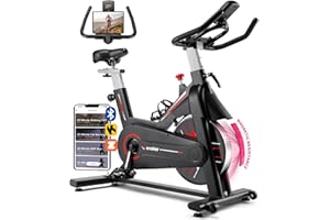 Exercise Bike, WENOKER Magnetic Resistance Stationary Bike for Home, App Supported Indoor Bike with Whisper Quiet, Heavy Flywheel and Upgraded Digital Display