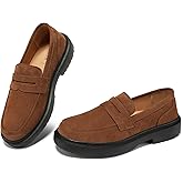 BEAUSEEN Women's Suede Penny Loafers Casual Lightweight Slip On - Comfortable Walking Shoes,Chic Flat for Work & Travel