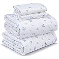RUVANTI 100% Cotton Sheets Queen Size Set, 4 Pieces, Soft & Breathable Percale Weave Bedding, Deep Pocket 16", Hotel Standard, Crisp Cool Feeling, Durable, Perfect Floral Bed Sheet, Phulkari