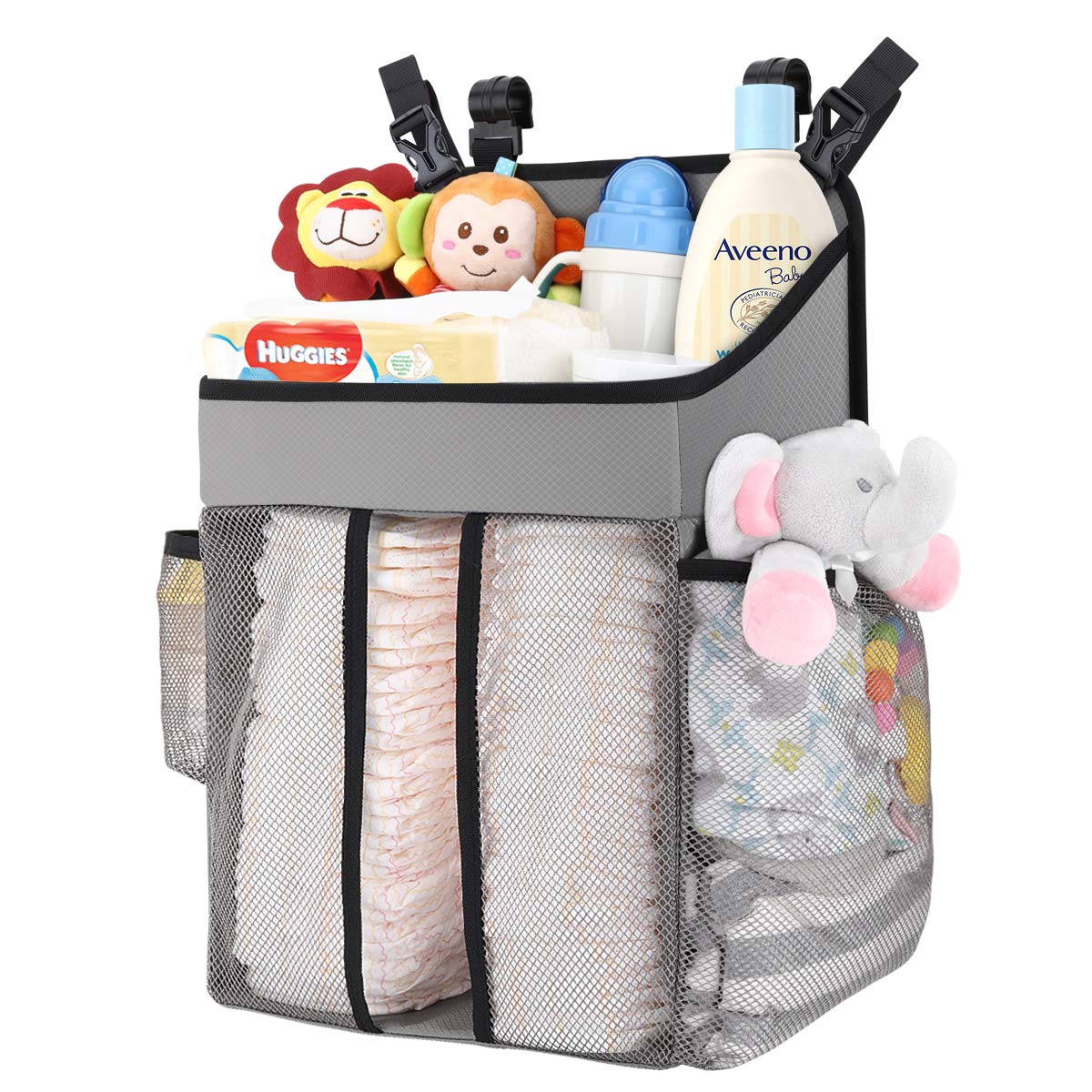 Zooawa Hanging Crib Organizer, Large Capacity Hanging