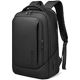 hk Laptop Backpack for Men with USB Charging Port Water-Resistant for 15.6 Inch Computer Bag Durable High-Tech Daypack Casual Backpack for Business Work College Weekender Travel-Black