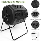Dripex 160L Dual Chamber Tumbling Compost Bin Black BPA Free view 3