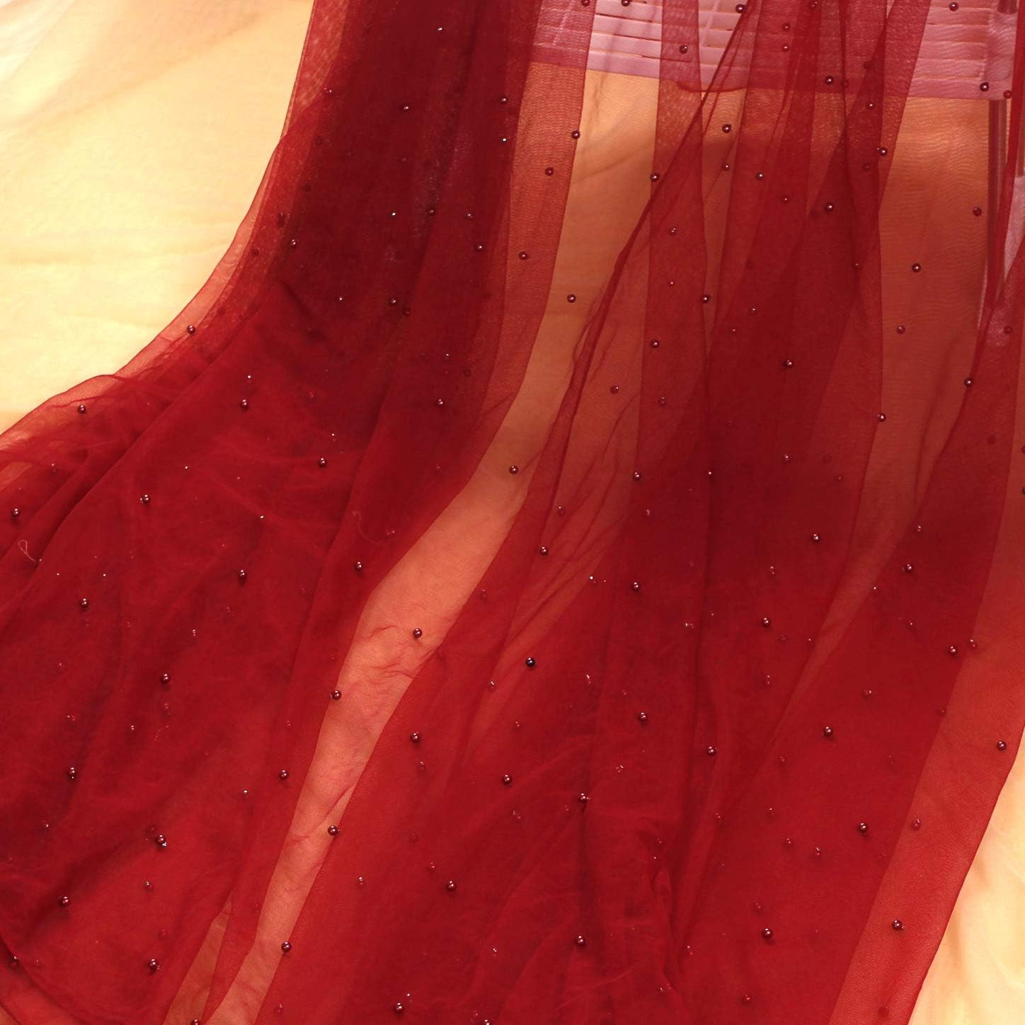 Pearls Tulle 5 Yards/lot Tulle Lining 160cm Width (red)