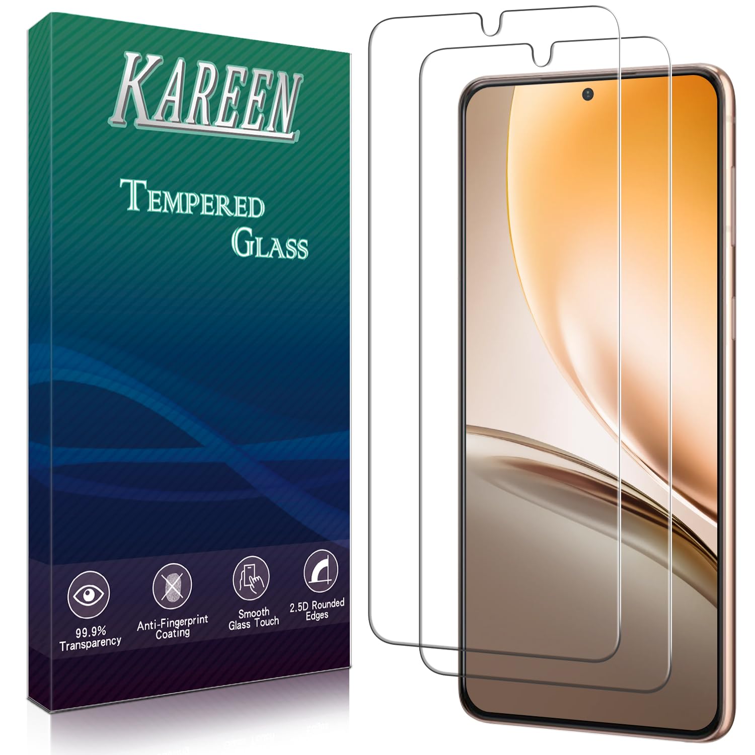 Photo 1 of KAREEN 2 Pack Screen Protector for Samsung Galaxy S21 5G 6.2-inch Tempered Glass Film, Support Fingerprint Reader, Anti Scratch, Easy Installation, Case Friendly