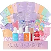 55 Pcs Valentines Day Gifts for Women, Face Sheet Masks Pack, Hydrating Skin Care Kit, Spa Kit Gift, Real Deep Hydrogel Mask, Face Serum, Gel Eye Mask, Christmas, Birthday, Anniversary