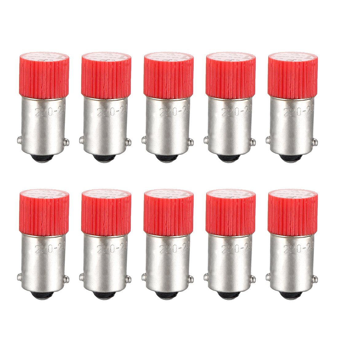 sourcing map LED Bulbs 220V-240V, Interior Light Red, BA9s Base Bulb 10Pcs