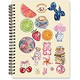 TFKFJLF Cute Preppy Y2K Grapefruit College Notebook for Teen Girls, Cute Book Composition Notebook, Cute Disco Ball Stuff Notebooks Spiral Journal for Girl Women, Preppy School Supplies College Notebook 5.5x8.3