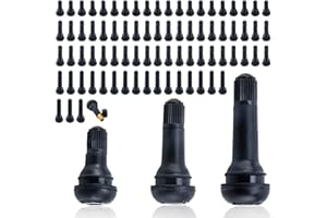GDLIN Valve Stem, Tire Valve Stems, 100 Pcs Rubber Snap-in Tire Valve Stems - 25Pcs TR412, 50Pcs TR413, 25Pcs TR414 Short Rubber Valve Stem, ATV Valve Stems for Car Tubeless Rim Holes