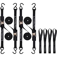 Ayaport Cam Buckle Tie Down Straps 10 feet 2200lbs Break Strength Securing Straps with S Hooks for Motorcycle, Kayak…