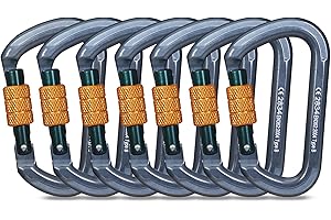 RESQT 28KN Auto Locking Climbing Carabiner Clips, Heavy Duty Climbing Carabiners Twist Lock, for Rock Climbing, Camping, Rappelling, Hunting, Rescue Equipment