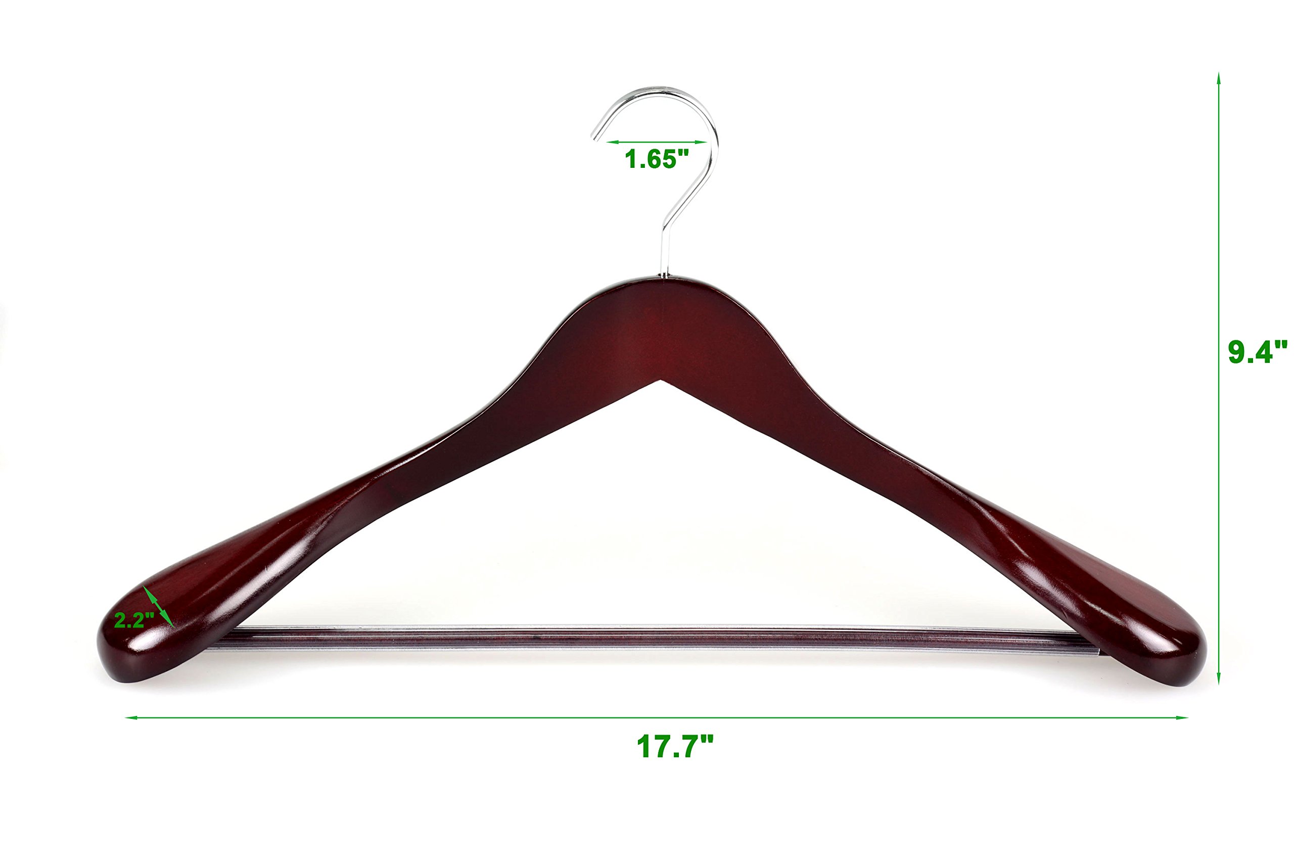 TOPIA HANGER (Set of 6 Luxury Mahogany Wooden Coat Hangers, Premium