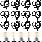 Dunzy 12 Counts Horse Bridle Rack Bridle Bracket Bridle Hooks Horse Tack Storage Halter Hanger Metal Bridle Holder with Tubes and Screw for Horse Barn Supplies, Black
