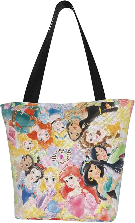 Amazon Maxpowerful 美しい乙女 お姫様 アニメ トートバッグ ショッピングバッグ 肩掛けバッグ 出掛けバッグ 大容量 軽量 通勤通学 買い物 旅行用 レディース メンズ おしゃれ 通勤 黒 ビジネスバッグ Maxpowerful トートバッグ