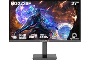 Haurve 27" FHD 1920x1080 360Hz Gaming Monitor - HDMI x2, DP x2, Includes DP Cable, RGB Lighting, 0.5ms, Height Adjustability - Black, Built-in Speakers (HG2736F)