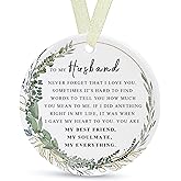 Husband Ornaments 2026 Husband Christmas Ornament Forever Best Ever Gift Double-Sided Printing Ceramic 2.9"