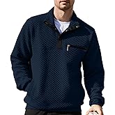 LBL Leading the Better Life Mens Sweatshirt Fashion Stand Collar Button Pullover Sweatshirts with Pockets