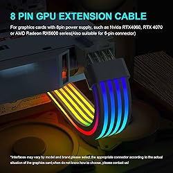 Sirlyr 8 Pin RGB GPU Cable,RGB PSU Cables Extension