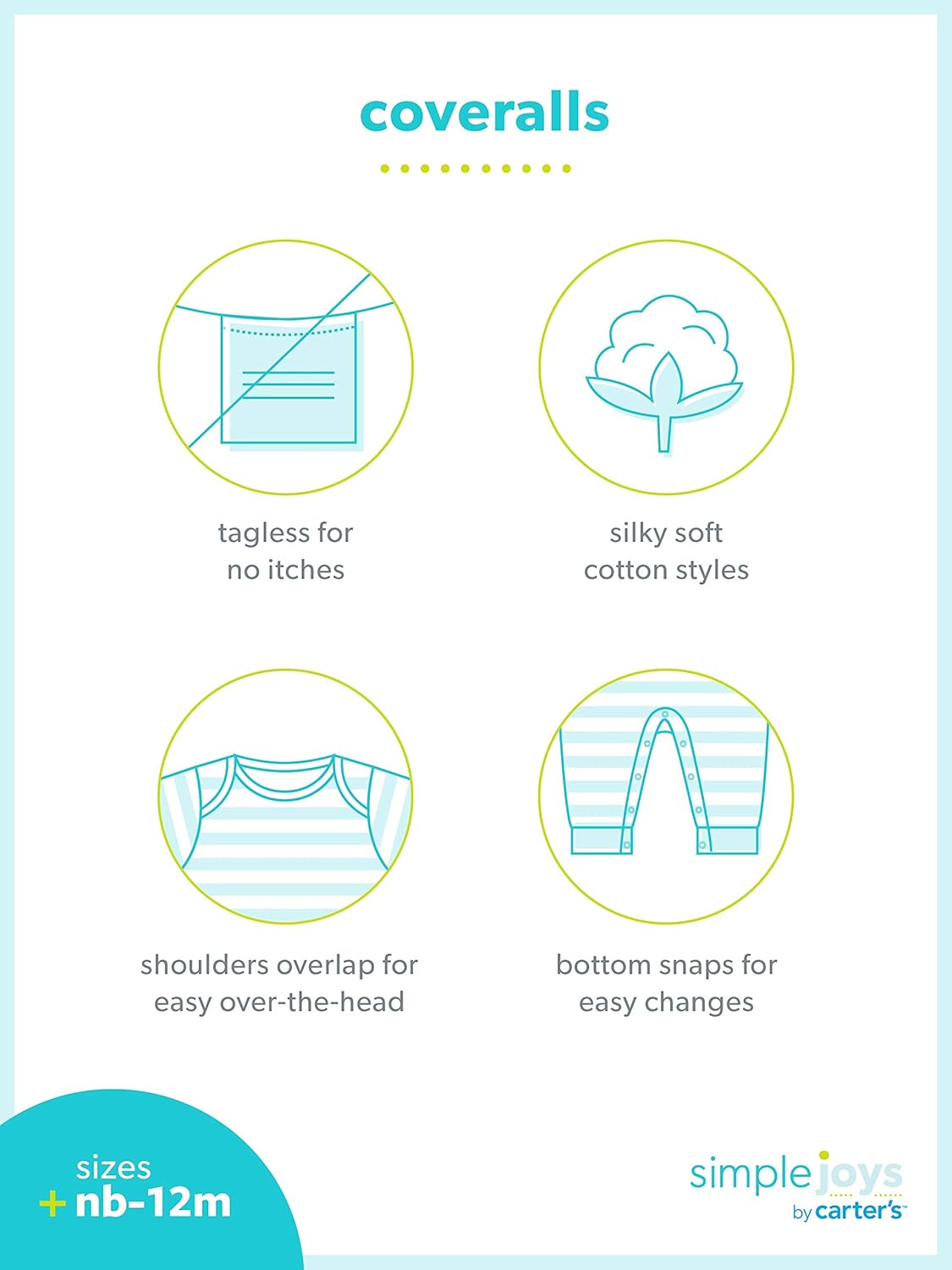 Simple Joys by Carter's Boys' 3-Pack Jumpsuits: Clothing