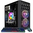 STGAubron Gaming PC Computer Desktop, Radeon RX 560 4G, Intel Core I7 8th up to 4.1GHz, 16G DDR4, 512G SSD, 600M WiFi, BT 5.0, RGB Fan x2, Windows 11 Home