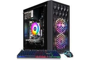 STGAubron Gaming PC Computer Desktop, Radeon RX 560 4G, Intel Core I7 8th up to 4.1GHz, 16G DDR4, 512G SSD, WiFi 6 & BT 5.2, RGB Fan x2, Windows 11 Home
