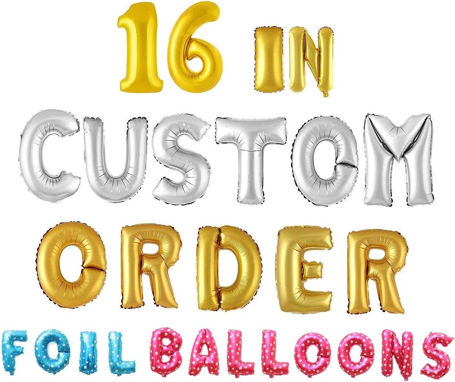 Wubao Letter Balloons - 16" Inch Gold Alphabet Letters & Numbers Foil Balloon | Create Your own Banner Name Festival Party Supplies Gold (Letter: M)