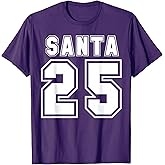 Santa Claus College Football Jersey Christmas Xmas Shirt T-Shirt