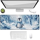 VANZEV Winter Penguin Gaming Mouse Pad, Mouse Pad, Desk Mat, Non-Slip Rubber Base MousePads for Computers Laptop Office School Home Accessories Decor Gifts 31.5" x 11.8"