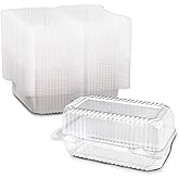 MT Products Clear Plastic Loaf Container 7.6" x 5.1" x 3.6" - Small Hoagie Container (Pack of 40) - Made in the USA