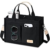 GASSDA Canvas Tote Bag for Women Crossbody Work Purse with Pockets Top Handle Handbag Satchel Bags for Travel Nurse Teacher