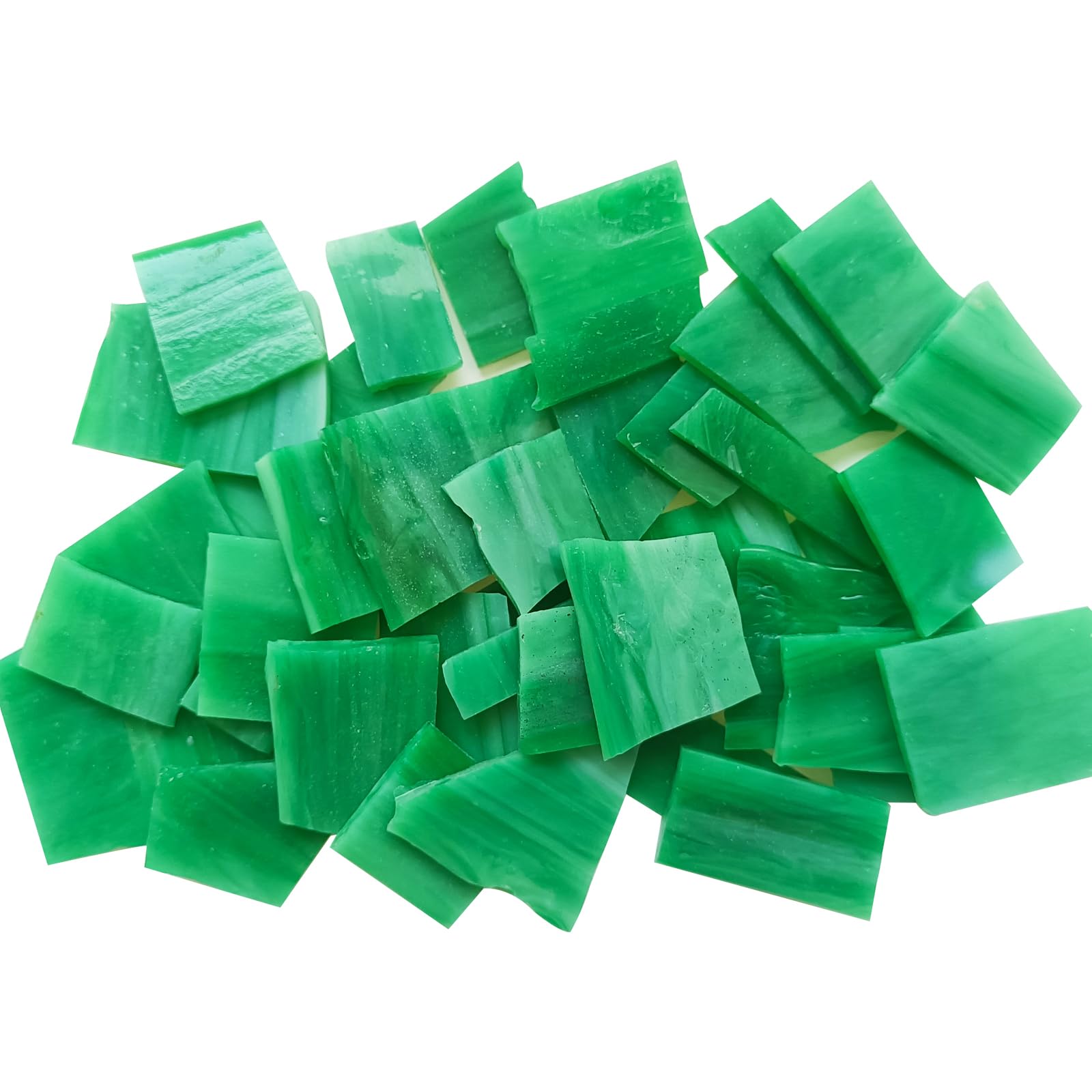 200g Stained Glass Mosaic Tiles,Glass Mosaic Supplies Kit, Mixed Green Colors and Shapes,Stained Glass Tiles for Handmade DIY Art/Crafts and Home Decoration