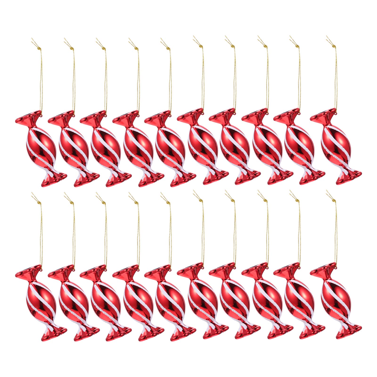 BESPORTBLE 30Pcs Candy Cane Christmas Decorations - Candy Christmas Tree Decorations with Cord Sweet Candy Lollipop Hanging Pendants Red And White Christmas Decorations For Tree, 7x3cm