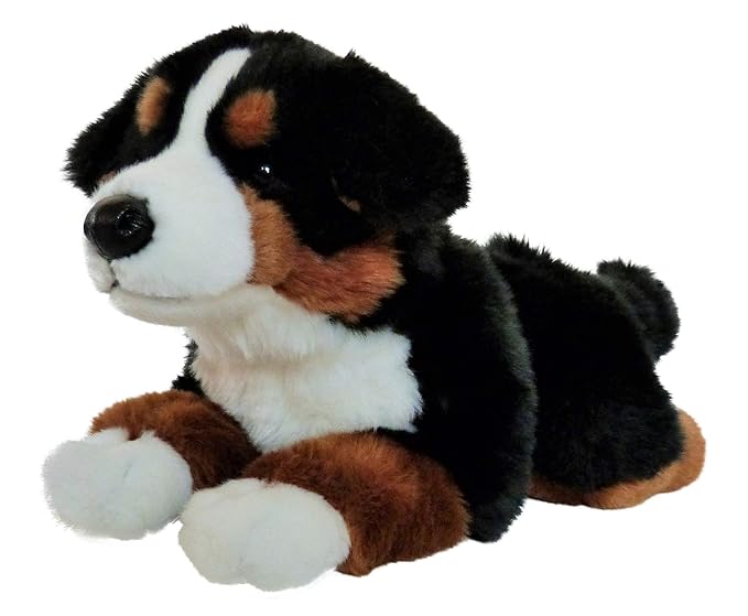 Uni-Toys Berner Sennenhund Kuscheltier aus Plüsch, liegend, schwarz braun weiß, ca. 40 cm